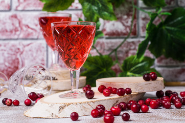 Transparent red drink