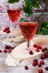 Transparent red drink