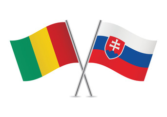 Guinea and Slovakia flags.Vector illustration.
