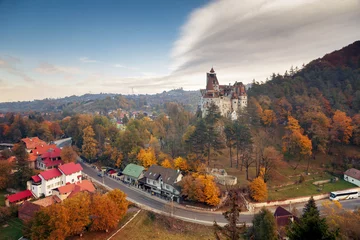 Fotobehang Kasteel Bran castle in autumn