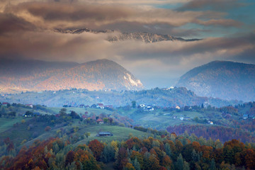 Beautiful autumn landscape in Transylvania