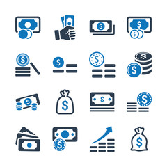 Money Stacks Icons_ Blue Version