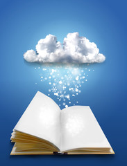 Winter cloud with open book