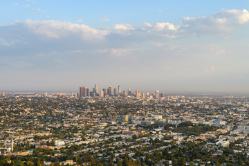 amazing overlook of los angeles city, california