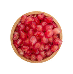 pomegranate isolated on white background Top view.
