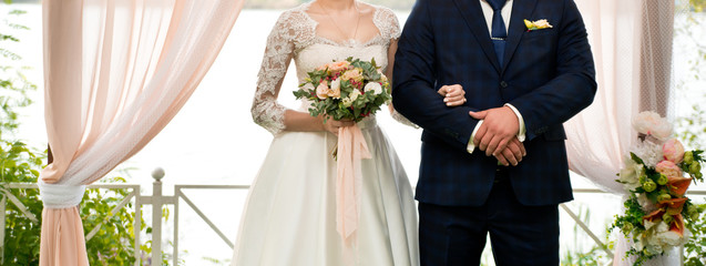 Bride and wedding bouquet