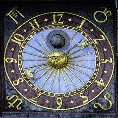 Astronomical clock of the Old Town Hall of Wroclaw, Poland.