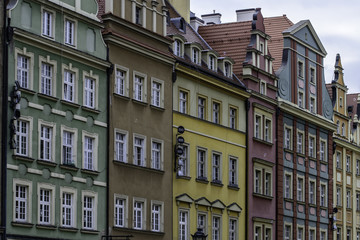 Buildings around Market Square in Wroclaw (Poland)