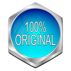 100% Original button - 3D illustration