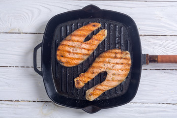 Freshly grilled salmon