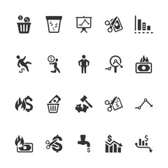 Financial Loss Icons - Blue Version