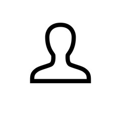 Default unisex profile line icon, flat vector graphic on isolated background.