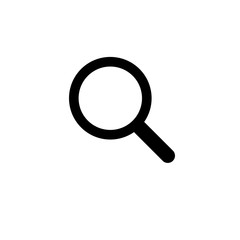 Magnifying glass or search icon, flat vector graphic on isolated background.