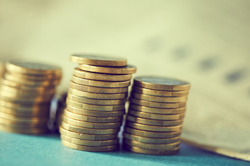 stacks of golden coins (euros)