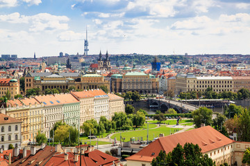 Fototapeta na wymiar Panorama of Prague old town, Czech Republic
