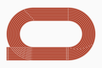 Running track, top view of sport stadium. Vector illustration.