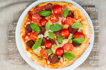 tasty pizza on a the table