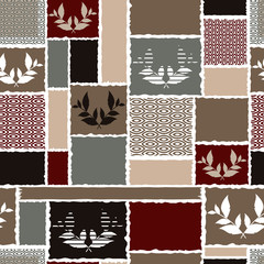 Vintage ceramic tile with multicolor patchwork. Seamless colorful pattern Seamless background for textile, wallpaper, pattern fills, covers, surface, print, gift wrap, packaging paper, ceramic tile