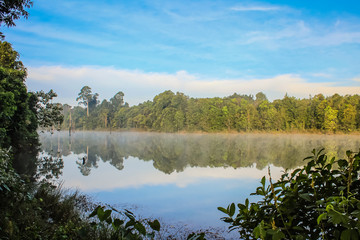 Fog on the surface of the water, Khao Yai Thailand