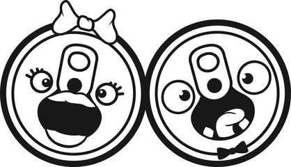 girl frau weiblich hübsch schön comic cartoon lustig gesicht paar pärchen liebe verliebt team 2 freunde mädchen dose getränk durst glas bier krug oktoberfest trinken feiern party alkohol flasche