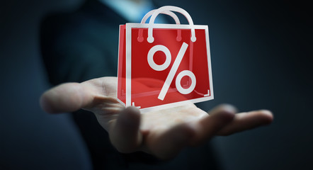 Businessman enjoying black Friday sales 3D rendering