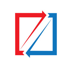 Square symbol with pointer. Vector / vector illustration with scene of the square symbol with pointer in the manner of arrows