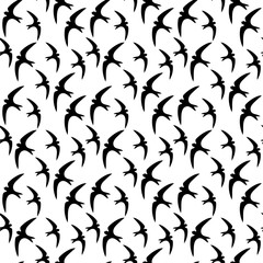 Seamless pattern swallow design. Vector illustration