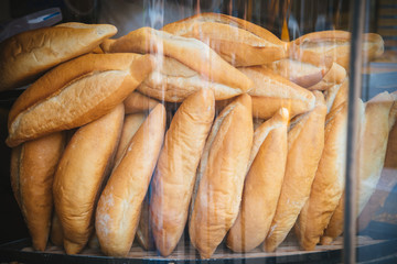 Freshly - baked bread in the bakery