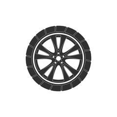 Fototapeta premium Car Wheel Vector Icon