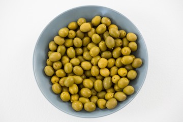 Close-up of marinated olives in bowl