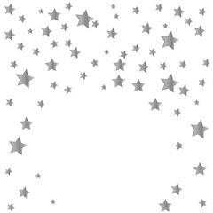 Golden star shaped confetti frame isolated on white background