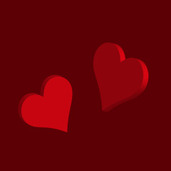 Red heart 3D. Vector.