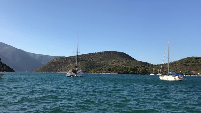 The gulf or lagoon of Vathy or Ithaki, the main town of Ithaca island, Greece.