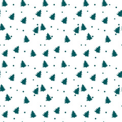 Seamless pattern with green fir-trees. Vector illustration