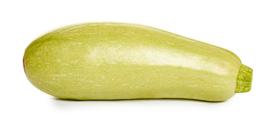 green fresh organic zucchini isolated on white background