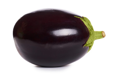 purple fresh organic eggplant isolated on white background