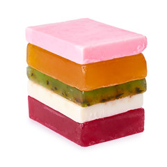 natural soap bar isolated on white background