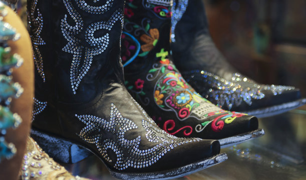 An Arrangement of Ladies Spangly Cowboy Boots
