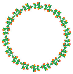 Round frame with flowers.