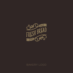 Bakery logo. Bakery emblem. Logo with cones and curls, line design.