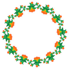 Round frame with flowers.
