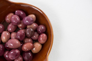Marinated olives in bowl