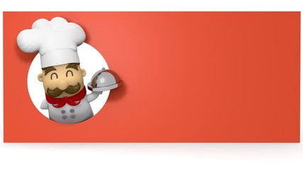 Cocinero Chef  fondo rojo - 177552458