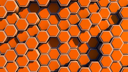 3d rendering. Abstract hexagon geometry background