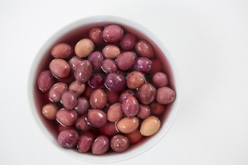 Marinated olives in bowl