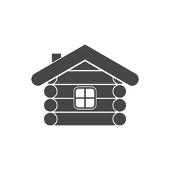 Wood log house icon vector illustration 