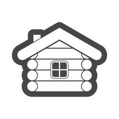 Wood log house icon vector illustration 