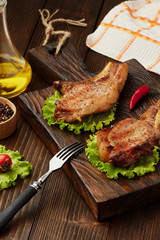 Pork steak closeup