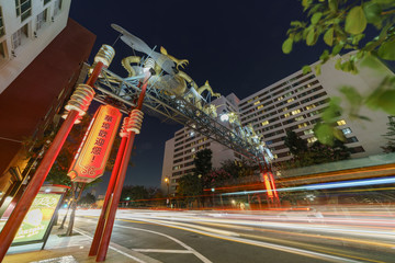 Night view of the dragon entrance gate