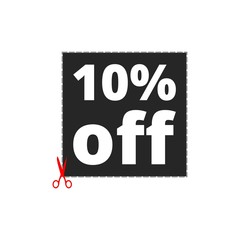 Coupon design, sale icon 10% 